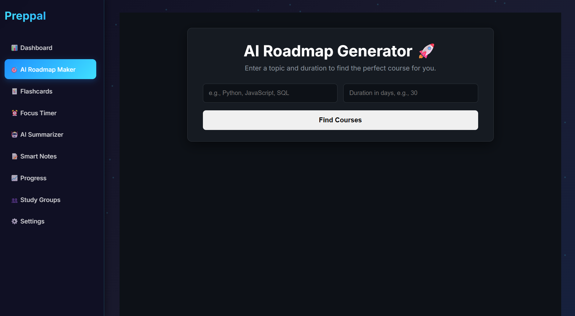 PrepPal AI Roadmap Generator