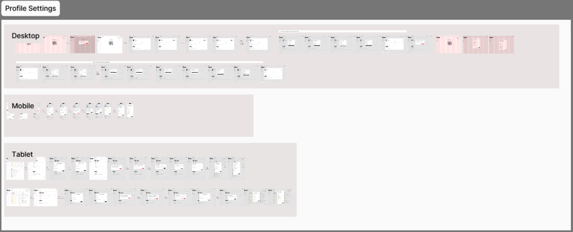 Figma designs for Stride Profile settings